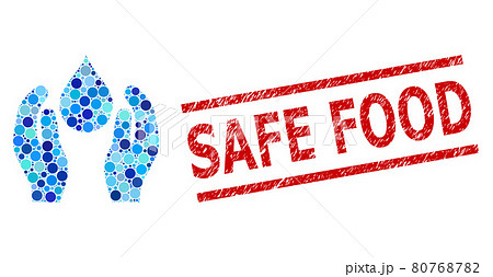 Textured Safe Food Stamp Print and Water Care Collage of Circles Textured Safe Food Stamp Print and Water Care Collage of Circles 80768782