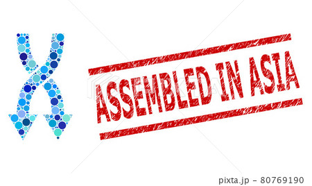 Scratched Assembled in Asia Stamp Seal and Shuffle Arrows Down Composition of Rounded Dots Scratched Assembled in Asia Stamp Seal and Shuffle Arrows Down Composition of Rounded Dots 80769190