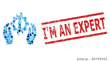 Textured I M an Expert Stamp and Repair Service Collage of Round Dots Textured I M an Expert Stamp and Repair Service Collage of Round Dots 80769303