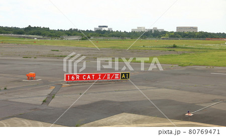 sign markings on taxiway for direction at airport sign markings on taxiway for direction at airport 80769471