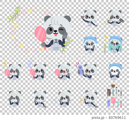 Panda girl set on beauty 80769611