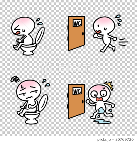 排泄障害の様々な症状のイラスト 80769720