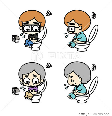 泌尿器系に問題がある人のイラスト 80769722