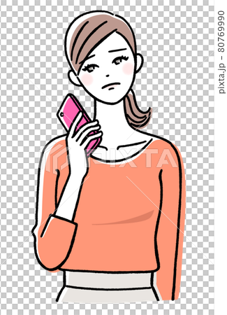 スマホを持つ女性のイラスト素材 スマホを持つ女性のイラスト素材