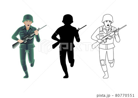 set of soldier in three styles 80770551