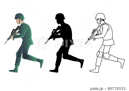 set of soldier in three styles 80770552