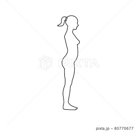 Woman silhouette, side view. Vector illustration. Flat. Woman silhouette, side view. Vector illustration. Flat. 80770677