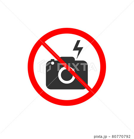 No flash photography sign. Photo sign. Vector illustration. 80770792