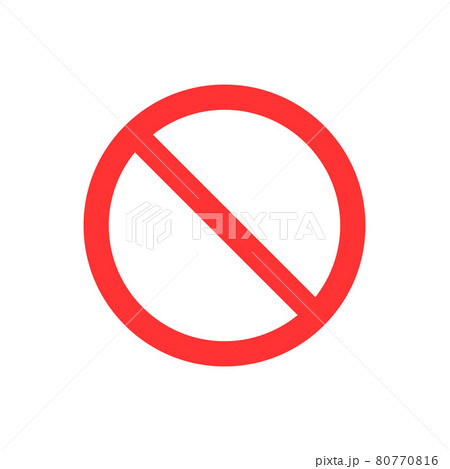 No, no entry, no sign, sign icon. Flat vector illustration. Red circle. 80770816