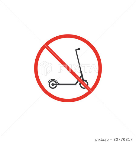 No sign, scooter icon. Vector illustration, flat design. 80770817