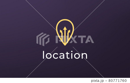 Simple pin position logo. abstract destination location icon, route direction symbol design Simple pin position logo. abstract destination location icon, route direction symbol design 80771760