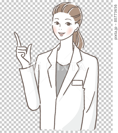 Female doctor pointing a finger 80773656