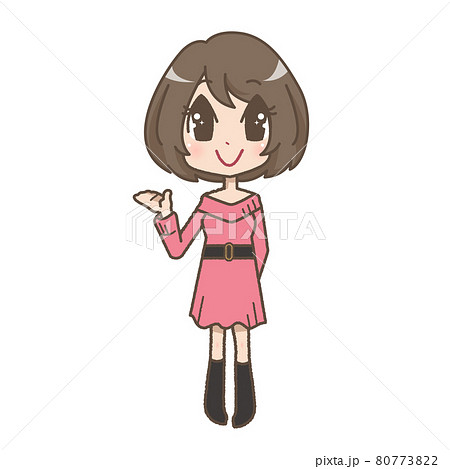 案内する女の子のイラスト 80773822