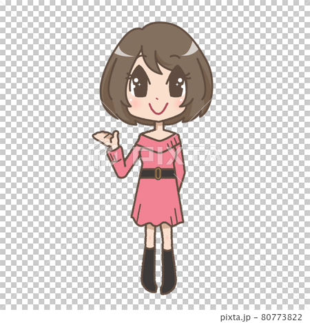 案内する女の子のイラスト 80773822