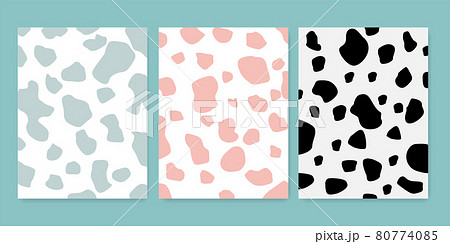 Set of cute cow pattern cover design. 80774085
