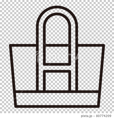 Thin line icon of simple eco bag 80774209