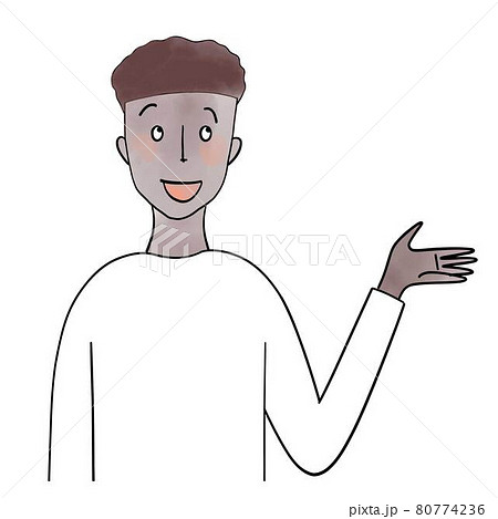 紹介する男性 黒人のイラスト素材 紹介する男性 黒人のイラスト素材