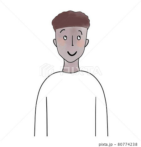 ほほえむ男性 黒人のイラスト素材