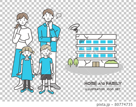 矢量插圖素材/圖標/房子/陷入困境的家庭和公寓或共管公寓的家 矢量插圖素材/圖標/房子/陷入困境的家庭和公寓或共管公寓的家 80774735