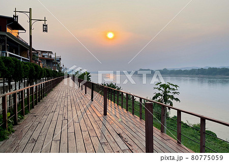 Chiang Khan,Thailand-Chiang Khan a popular tourist attraction in holidays. Chiang Khan,Thailand-Chiang Khan a popular tourist attraction in holidays. 80775059