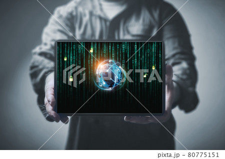 Anti-hacker concept on computer 80775151