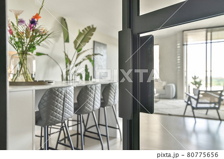 Interior design of bright and beautiful dining room Interior design of bright and beautiful dining room 80775656