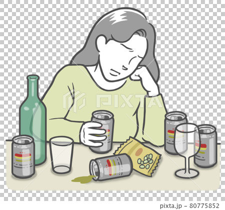 酗酒的年輕女子 酗酒的年輕女子 80775852