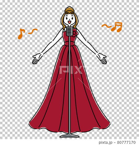 歌う歌手　マイク有り 80777170