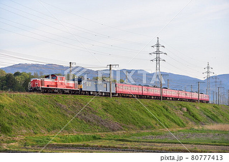 湖西線　近江中庄－近江今津　JR西日本　DD51-1191（宮原）＋クモヤ145系（吹田）＋415系 80777413