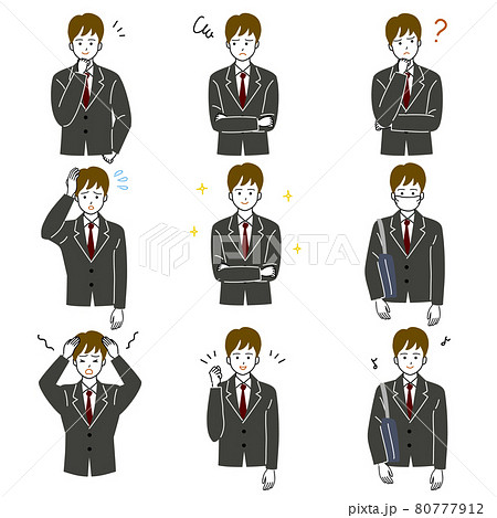 学生の男の子のベクターイラストセット 80777912