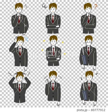 学生の男の子のベクターイラストセット 80777912