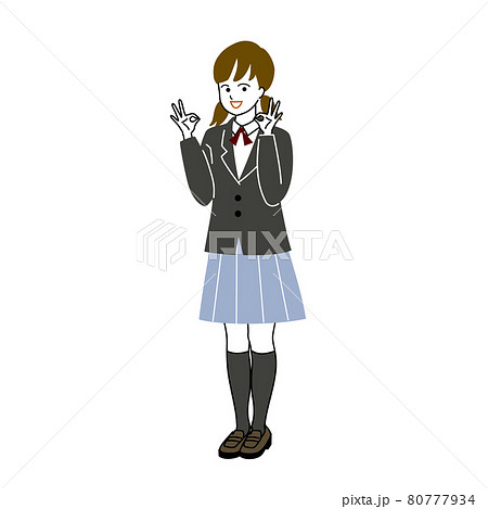 笑顔で励ます女子学生のベクターイラストのイラスト素材