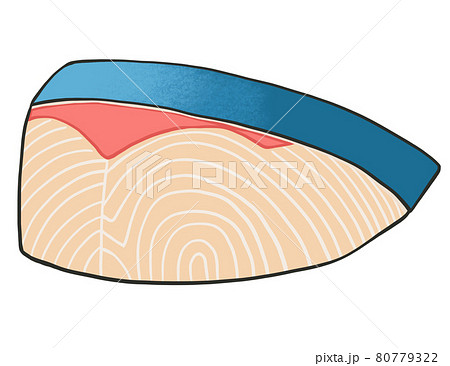 鰤 ブリ の切り身一切れ イラストのイラスト素材