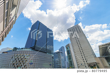 大阪都市風景　梅田　阪急梅田　阪神梅田　2021年8月　2021年8月 80779495