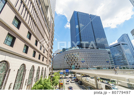 大阪都市風景　梅田　阪急梅田　阪神梅田　2021年8月　 80779497