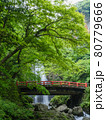 箕面の大滝と朱色の橋 80779666