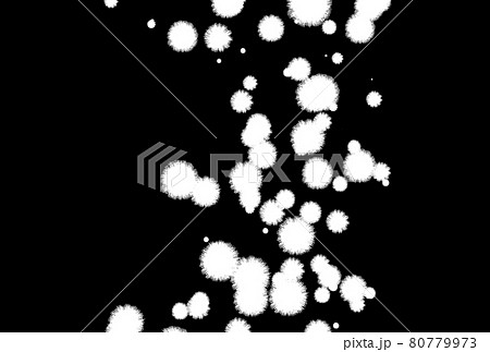 ぽわぽわモノクロ背景のイラスト素材
