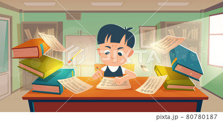 School student passing exam in classroom School student passing exam in classroom 80780187