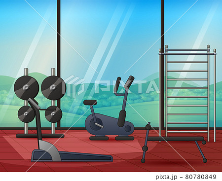 Gym room interior with sport equipment inside - Stock Illustration  [80780849] - PIXTA