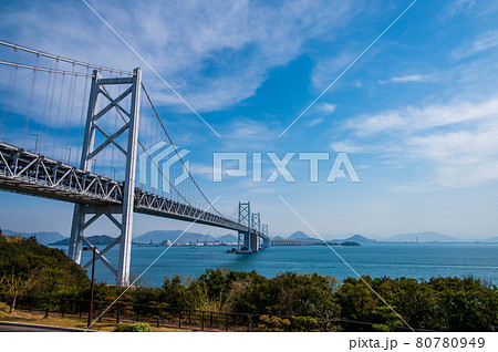 瀬戸大橋　与島パーキングエリアからの景色（2021年4月撮影） 80780949