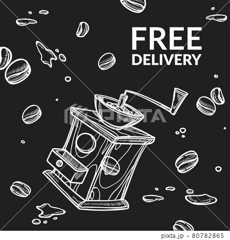 Free delivery grinding machine and beans banner Free delivery grinding machine and beans banner 80782865