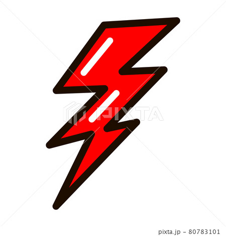 Red lightning on a white background. Vector illustration Red lightning on a white background. Vector illustration 80783101