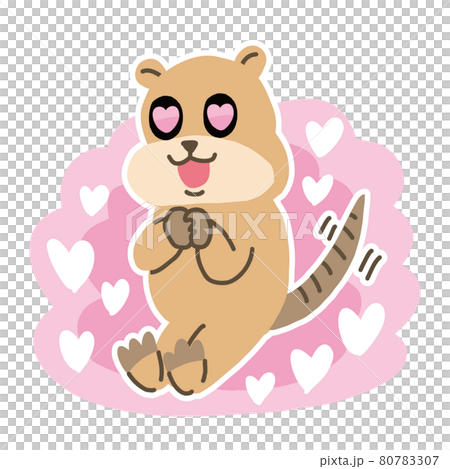 目がハートマークのクアッカワラビーのベクターイラスト 目がハートマークのクアッカワラビーのベクターイラスト 80783307