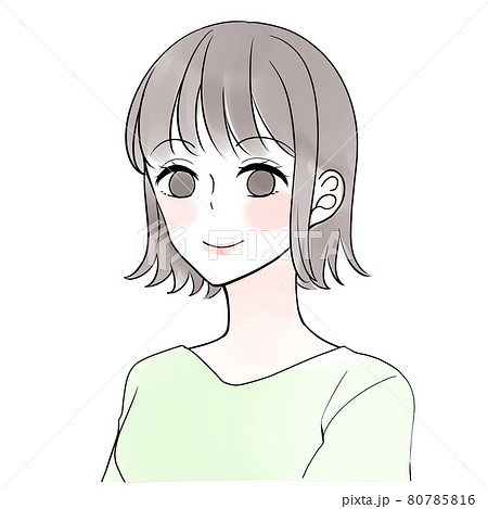 外ハネボブの女性のイラスト素材