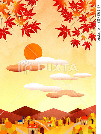 水彩画「秋の里山」 水彩画「秋の里山」