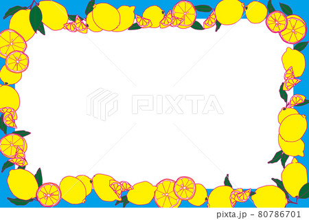 レモンのイラスト背景枠用 80786701