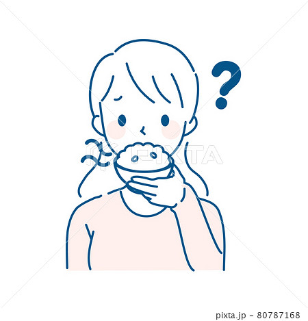 匂いがしない、嗅覚異常な女性のイラスト・コロナ後遺症 80787168