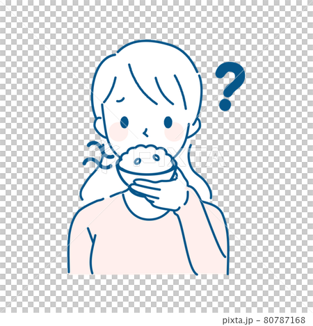 匂いがしない、嗅覚異常な女性のイラスト・コロナ後遺症 80787168