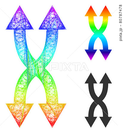 Spectral Network Gradient Shuffle Arrows Vertical Icon 80787478