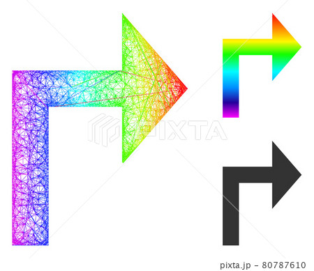 Spectrum Net Mesh Gradient Turn Right Icon 80787610
